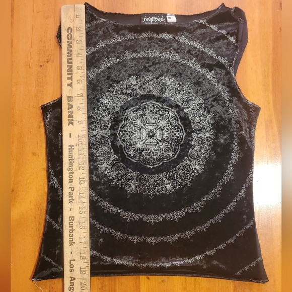 Realitree Art decor women's size Medium Tank Top Sparkle Design Y2K Velvet - Picture 5 of 9